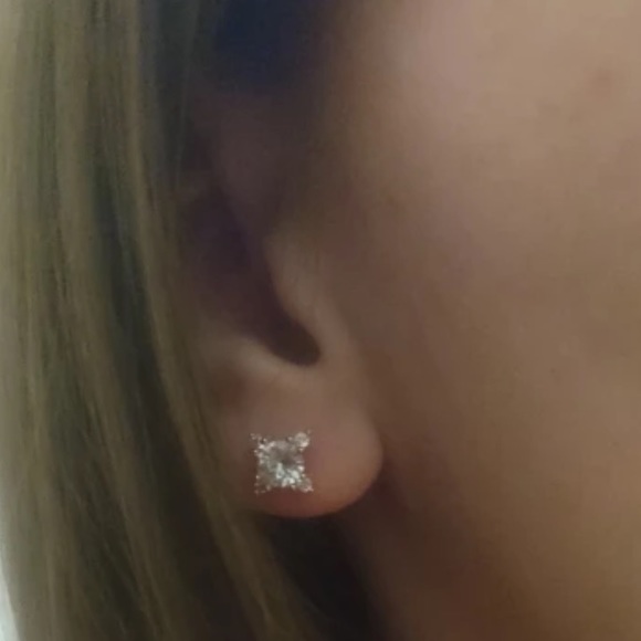 Rose Gold Plated CZ Earrings - Picture 5 of 5